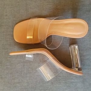 NWOT Zara Vinyl Sandals with Methacrylate Heel